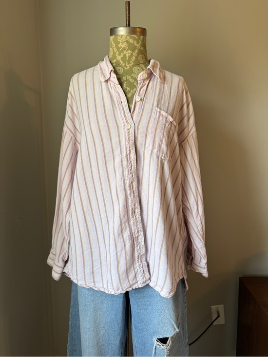 Wilfred Tops - Wilfred Pale Pink Striped Button-Down Shirt